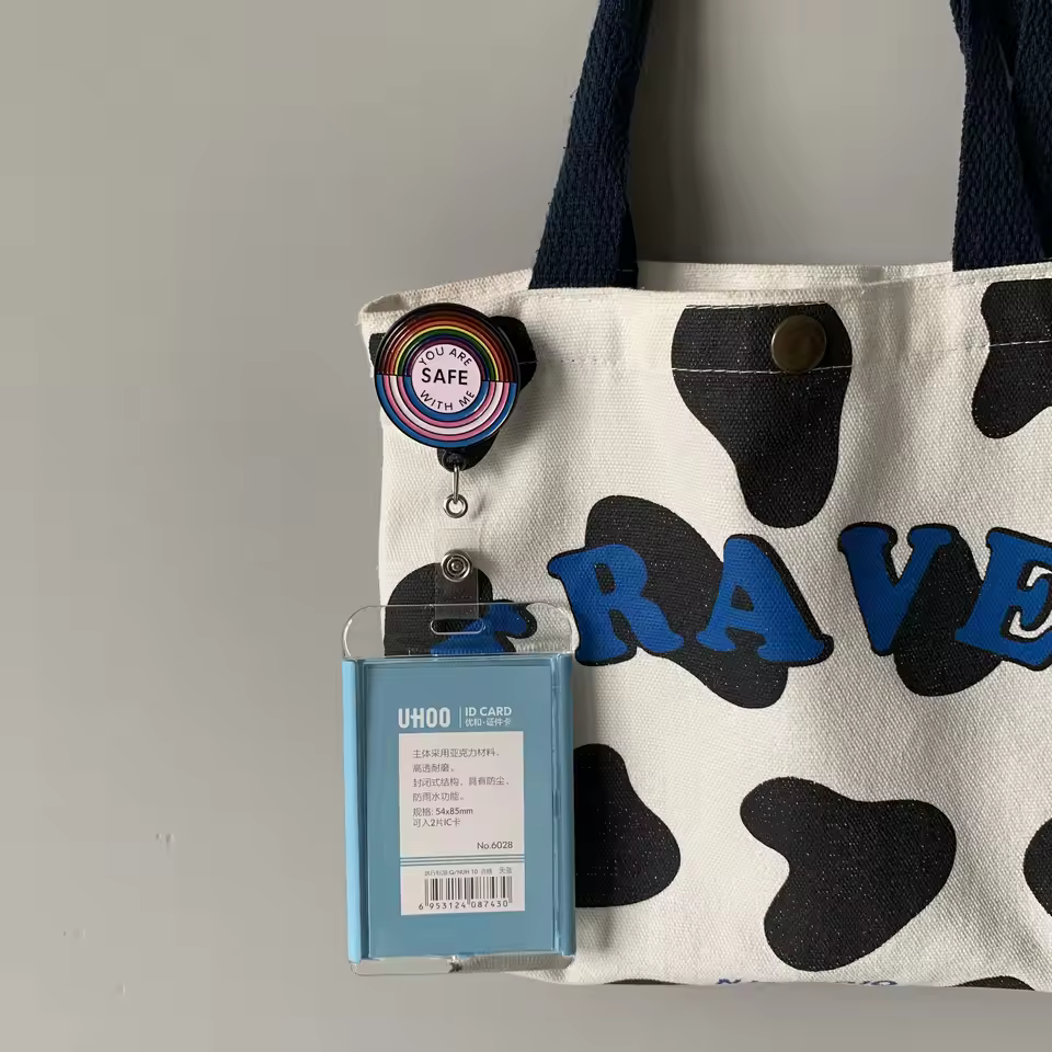 Retractable Transgender Badge ID Reel – “You Are Safe With Me” 4