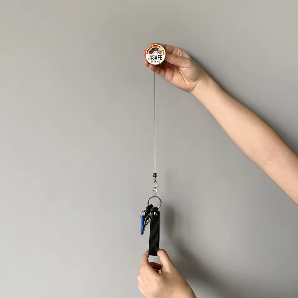 Retractable Rainbow Badge ID Reel – “You Are Safe With Me” 4