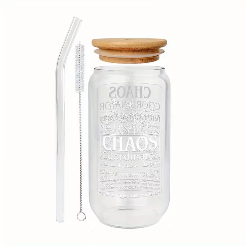 Chaos Coordinator Reusable High-Quality 16oz Glass Cup