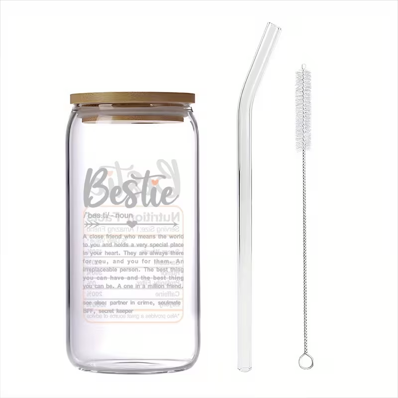 Bestie Reusable High-Quality 16oz Glass Cup
