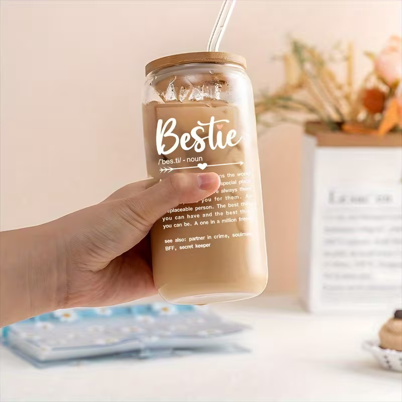 Bestie Reusable High-Quality 16oz Glass Cup 2