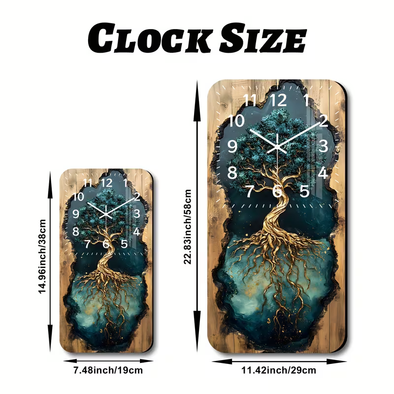 Wooden Crystal Porcelain Wall Clock with a Fantasy Theme 2